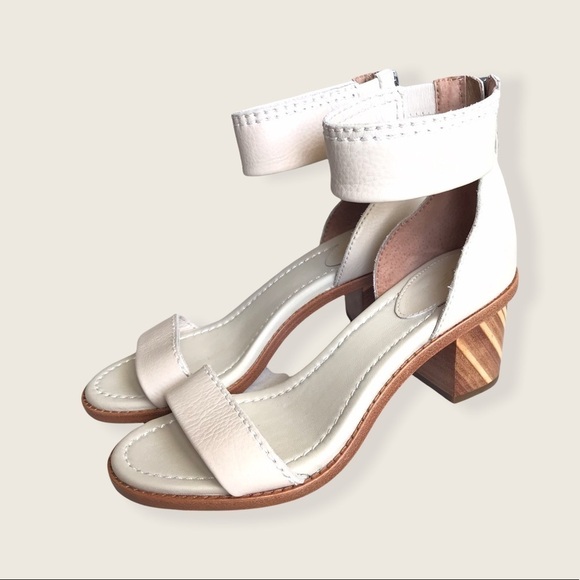 Frye Classic Cream Brielle Zip Block Ankle Heels - Picture 15 of 16